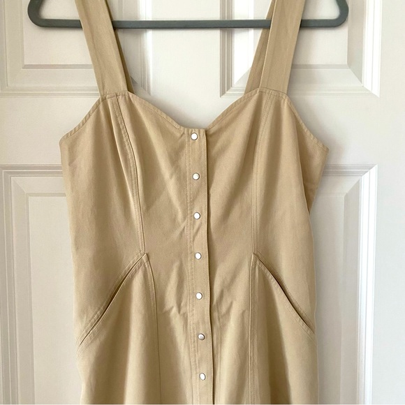 A.L.C. Varelli Women’s Button Front Midi Dress Khaki Tan Size 4 - Picture 5 of 13